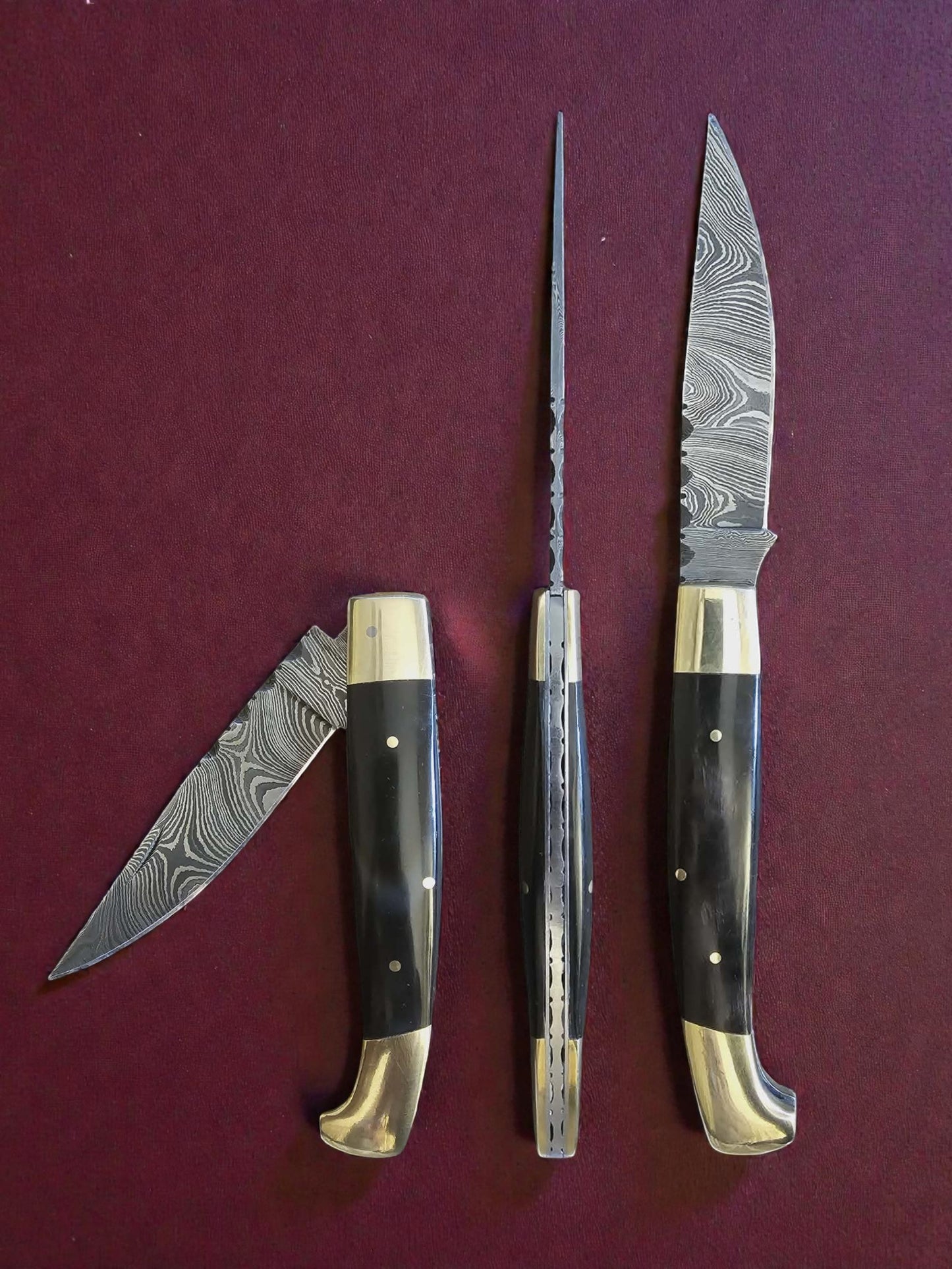 F028 - Χειροποίητο Resolza Pattadese από Δαμασκηνό Ατσάλι & Κέρατο βούβαλου