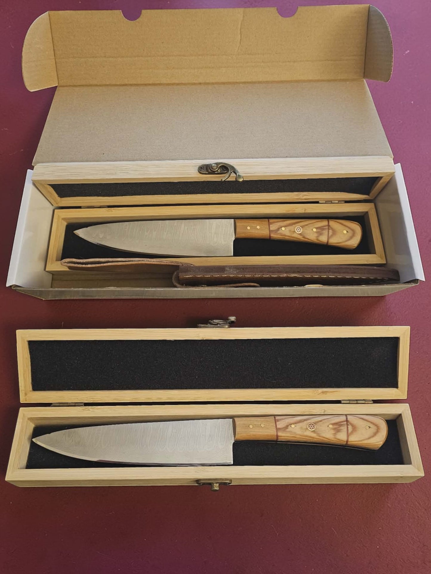 R021 Chef Knife - Stainless Damascus & Wood