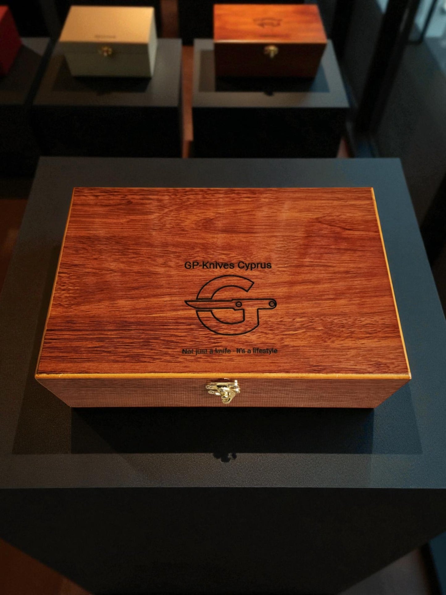 S124G – Handmade Exclusive EDC + Wild Ibex Leather Sheath & Premium Wooden Gift Box