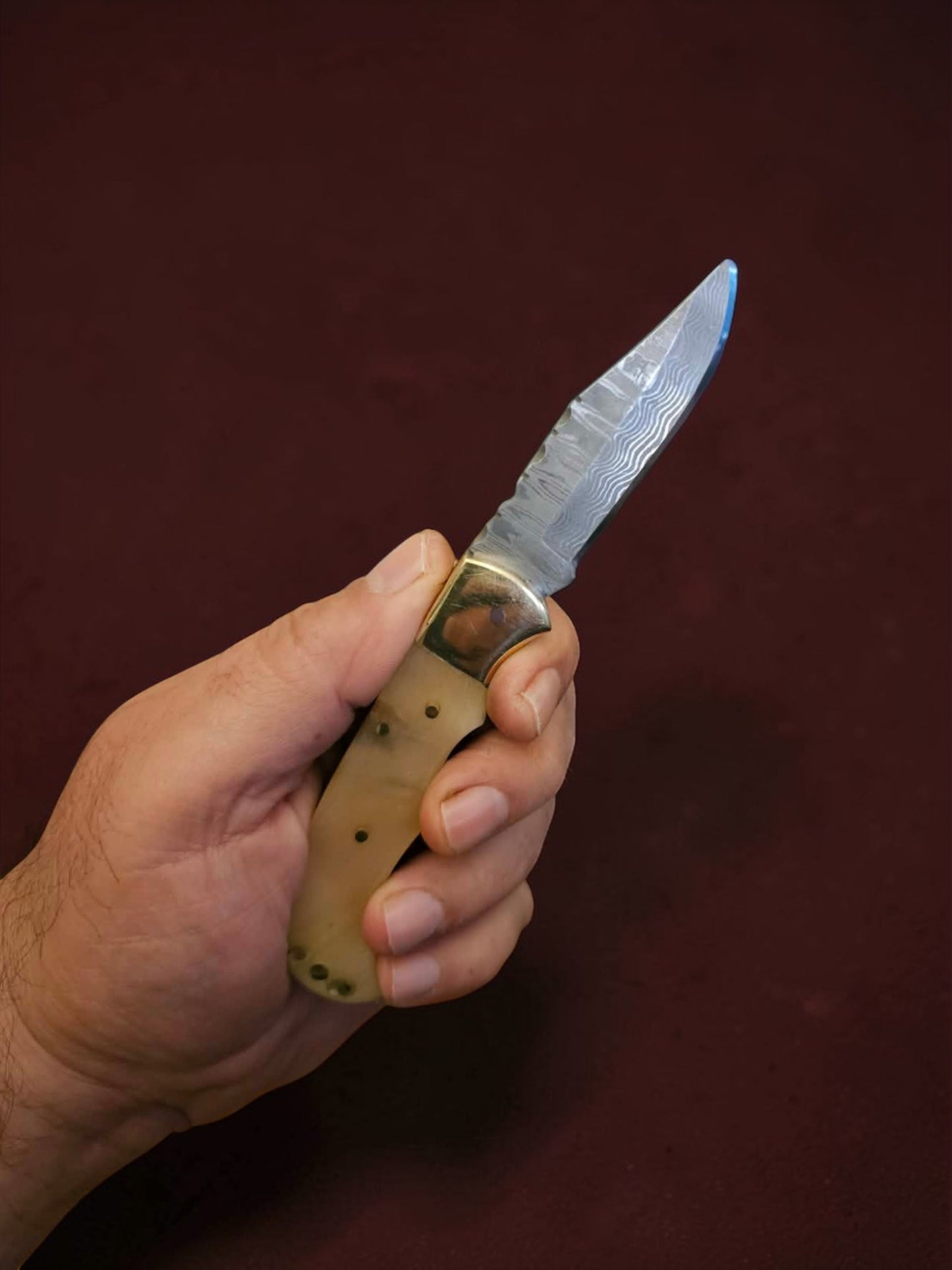 F074 - Tsiakkoui - Stainless Damascus & Horn
