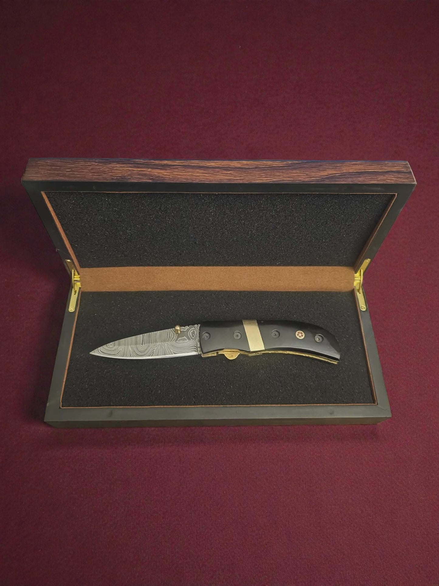 F049 - Χειροποίητο Stalwart EDC από Δαμασκηνό ατσάλι & Κέρατο βούβαλου