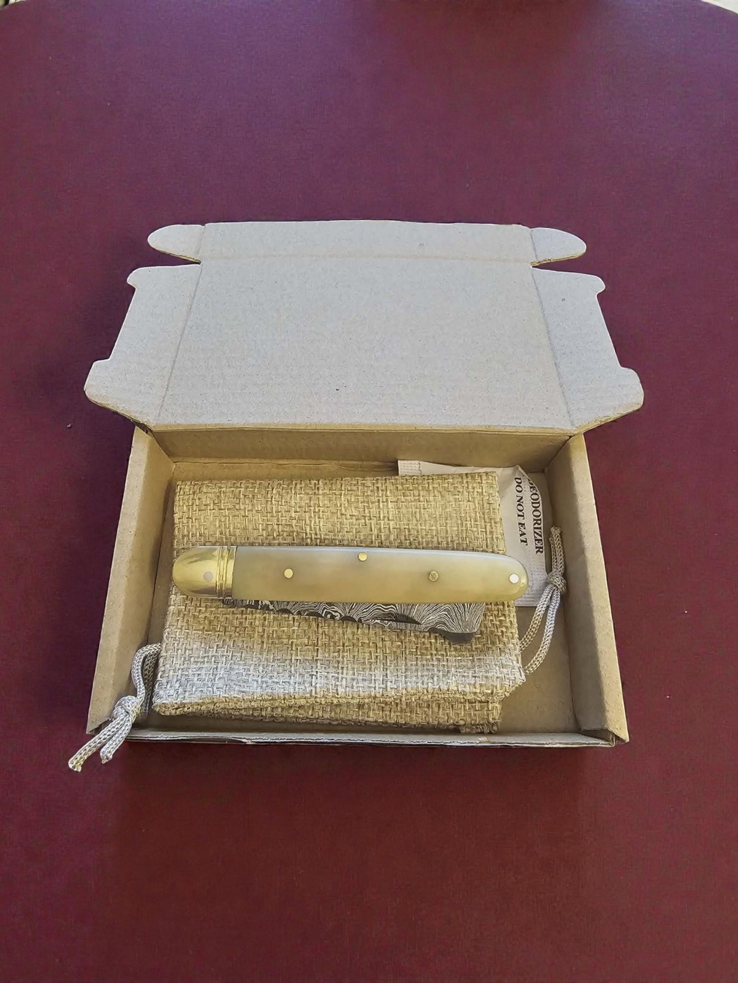 F002 - Χειροποίητο Sheepsfoot από Δαμασκηνό Ατσάλι & κόκκαλο καμήλας