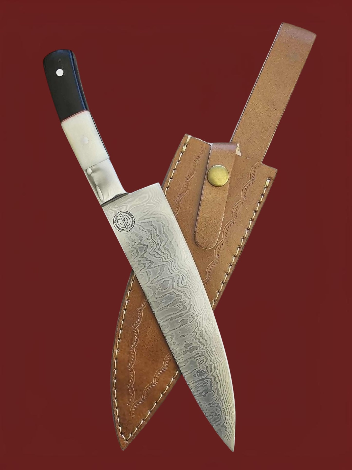 R040 Gyuto - Stainless Damascus - Bone & Horn