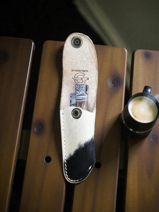 Z008 Premium Wild Ibex Leather Sheath for Small Folding & Laguiole Knives