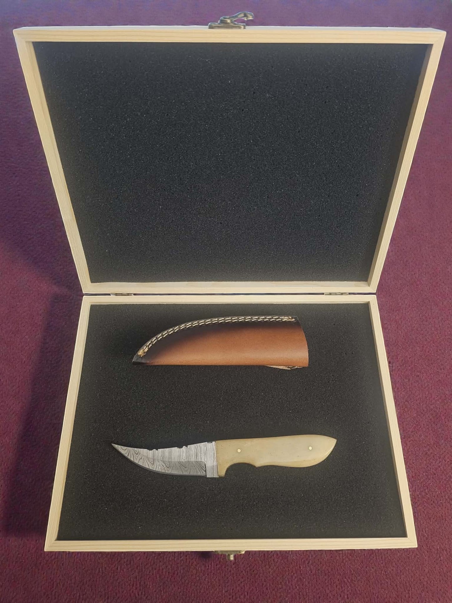 R007 - Χειροποίητο Custom Hunting-Skinner από Δαμασκηνό ατσάλι & Κόκκαλο καμήλας