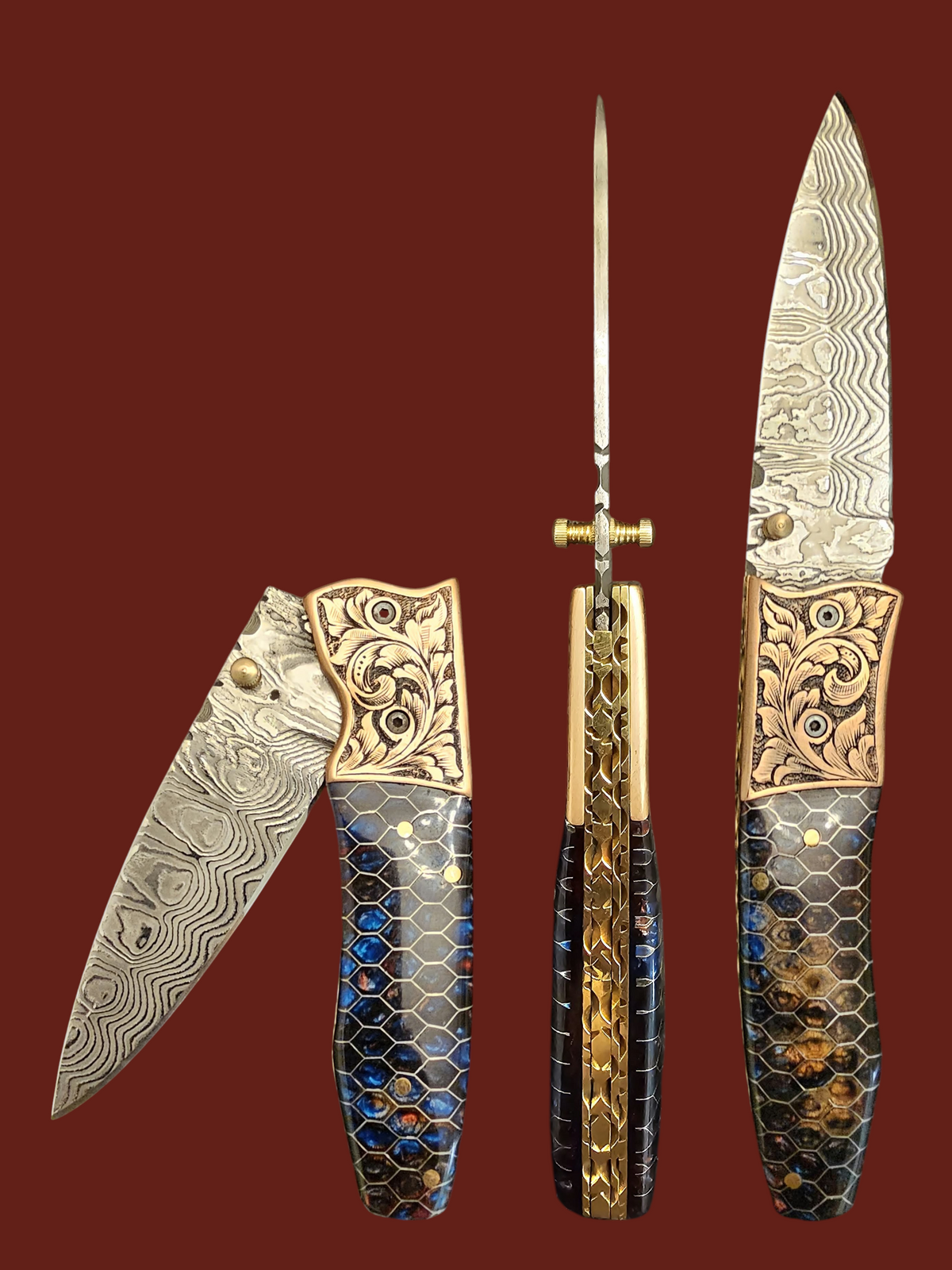 F155 - GP-CY2 | 2026 Stainless Damascus Steel & Resin