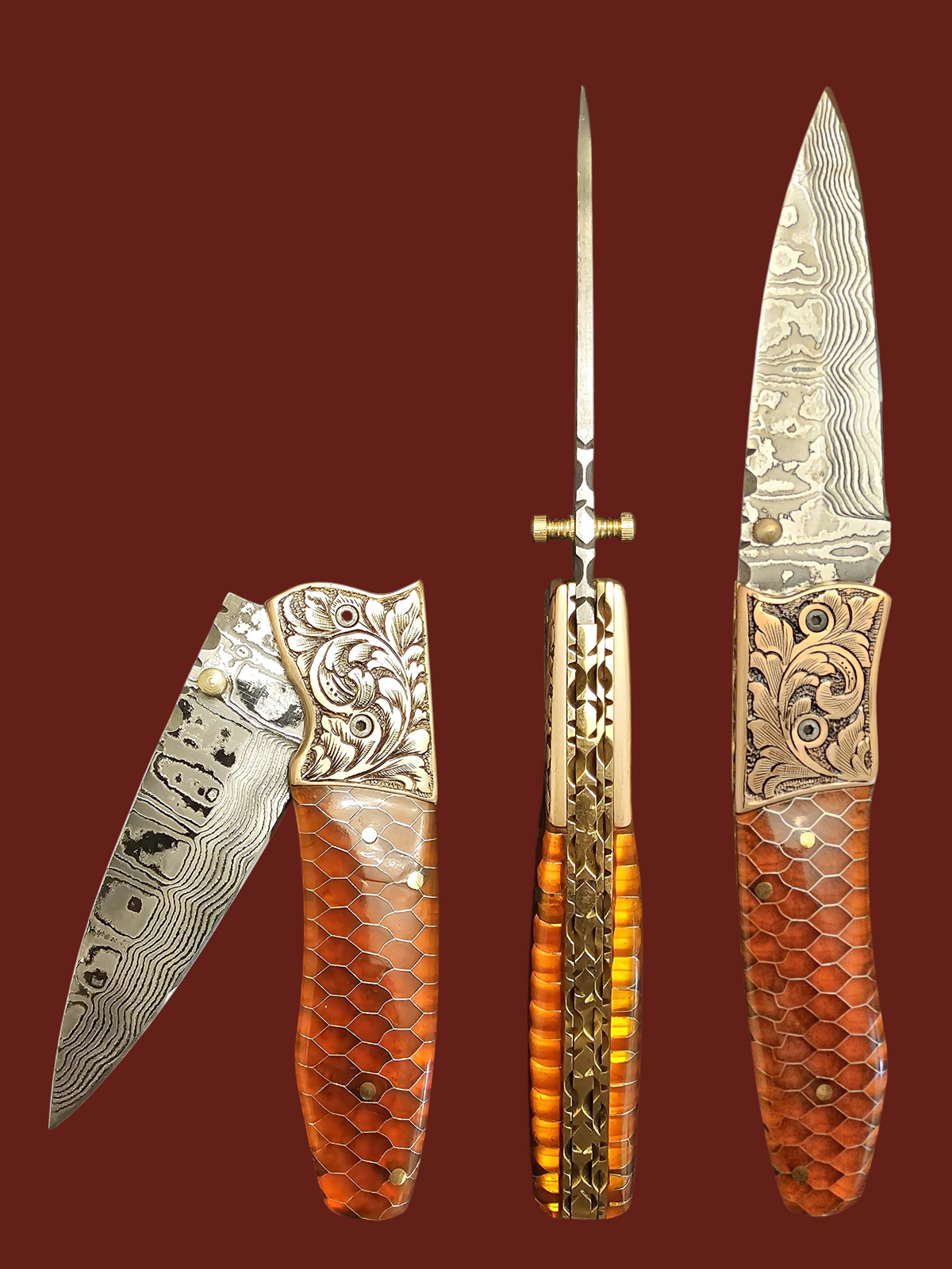 F154 - GP-CY2 | 2026 Stainless Damascus Steel & Resin