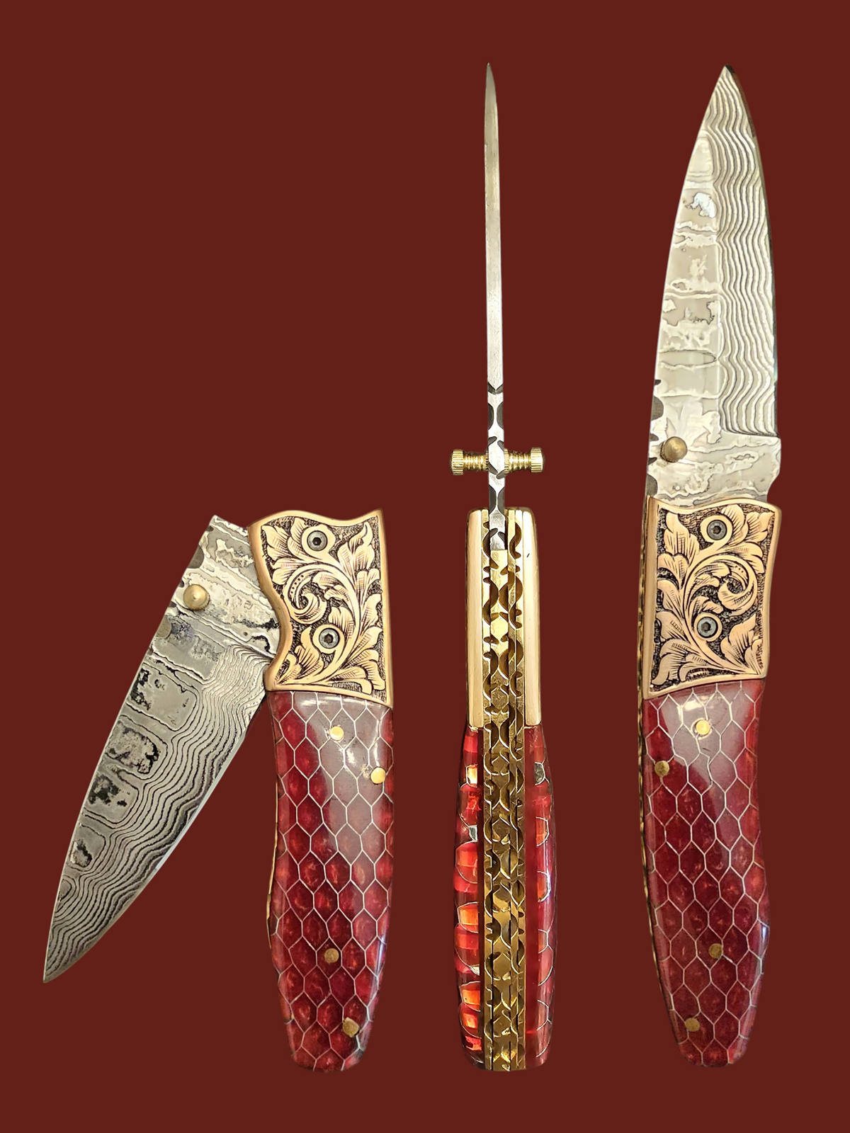 F152 - GP-CY2 | 2026 Stainless Damascus Steel & Resin