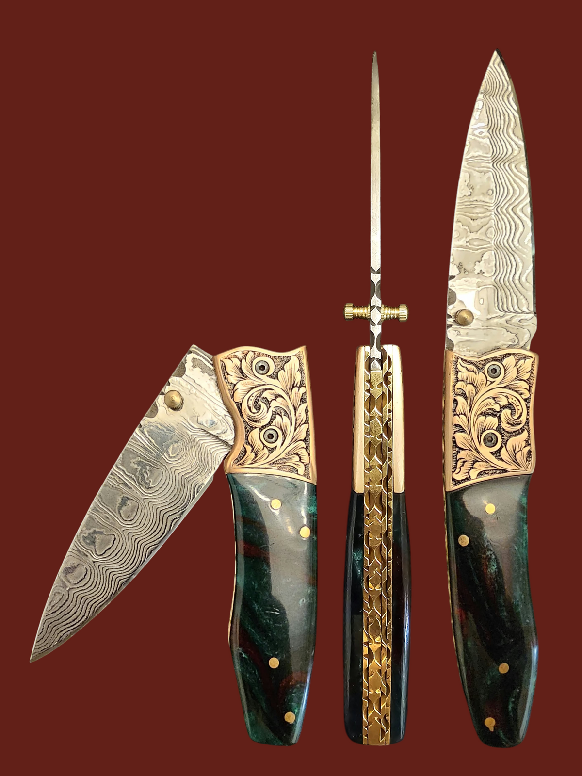 F149 - GP-CY2 | 2026 Stainless Damascus Steel & Resin